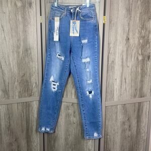 New! Wax Jean button fly mom jeans women's 8